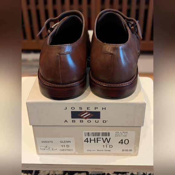 Joseph Abboud Glenn Slip on Monk Men's Strap 11D Chestnut NWB - Picture 4 of 7